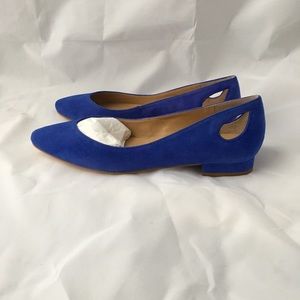 EUC Talbots Edison Cutout Flats Blue Suede 7.5